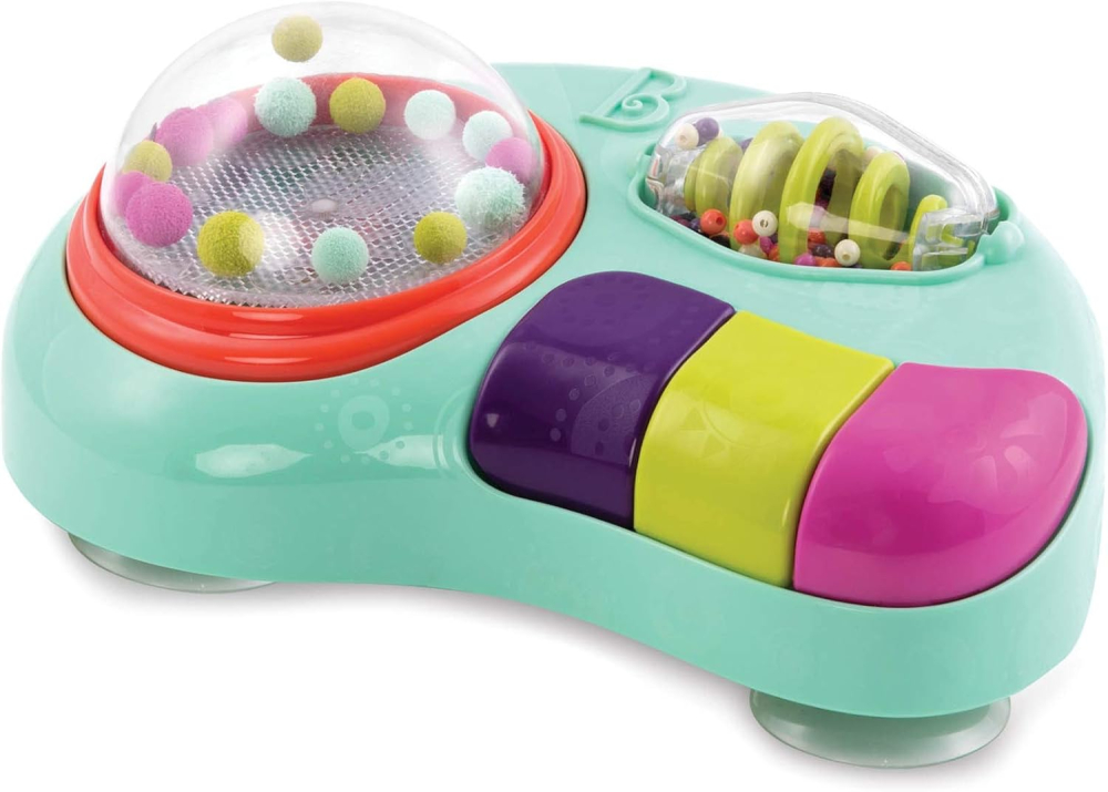 B. toys – Baby Activity Station – High Chair Suction Cup Toy with Music & Lights – Sensory Activity Center – Developmental Toys for Babies, Infants – whirly pop – 6+ Months
