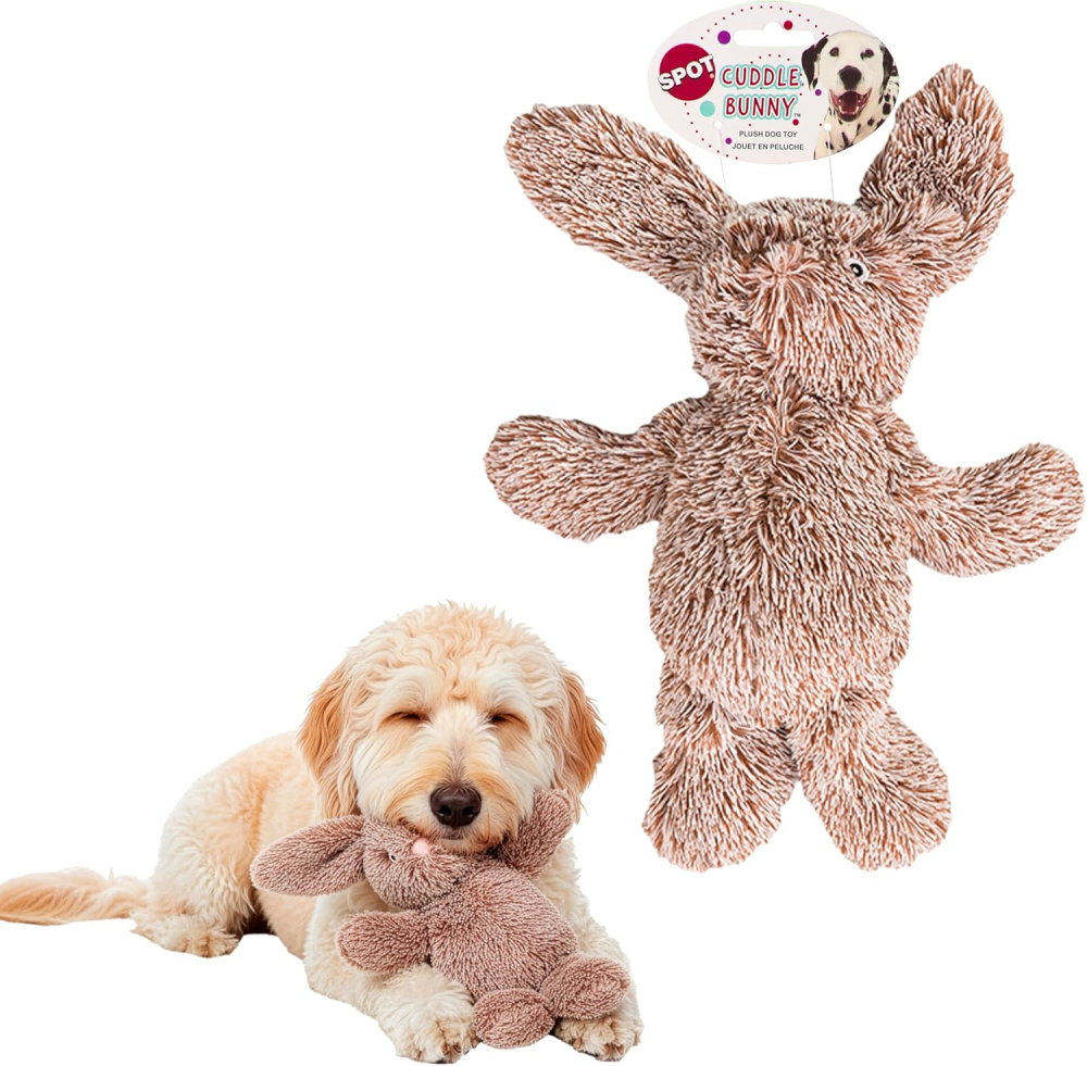 SPOT Cuddle Bunnies Dog Toy - Soft, Plush Fabric Dog Toy with Squeaker, Perfect for Cuddling, Great for Dogs and Puppies of All Ages, Medium to Large Breeds - 13" Rabbit, Assorted Colors