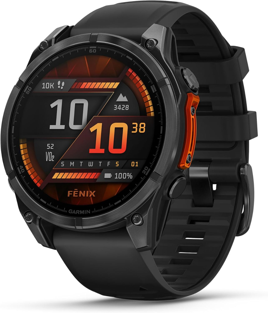 Garmin fēnix 8 GPS 47mm Premium Smartwatch, AMOLED Touchscreen, Multisport, Advanced Health & Training Features,Built-in LED flashlight,Adventure Watch with up to 29 days battery life, Slate Grey