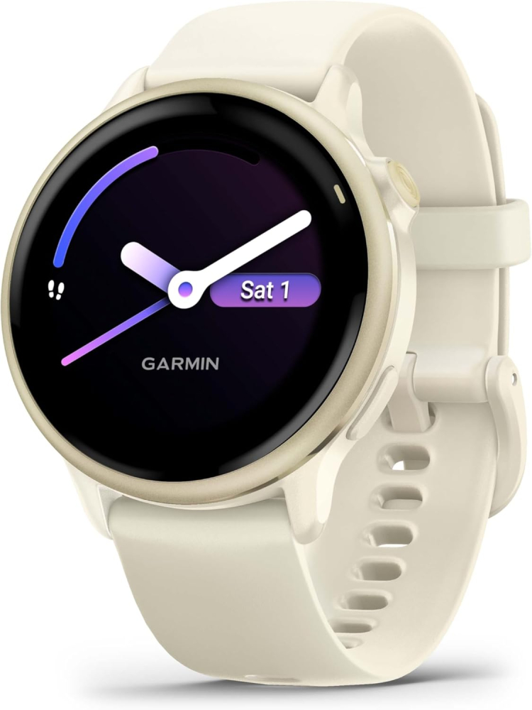 Garmin vívoactive 6 GPS 42mm Smartwatch, AMOLED Touchscreen, All-day Health Monitoring, Personalised Fitness Features, Advanced Sleep Coaching, Music, up to 11 days battery life, Bone/Lunar Gold