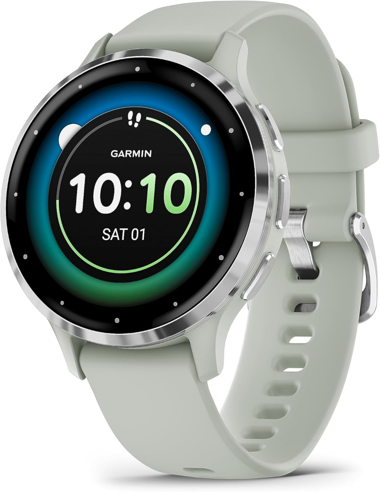 Garmin Venu 3S GPS 41mm Smartwatch, AMOLED Touchscreen, All-day Advanced Health & Fitness Features, Voice Functionality, Music Storage, Wellness Smartwatch with up to 10 days battery life, Sage Grey