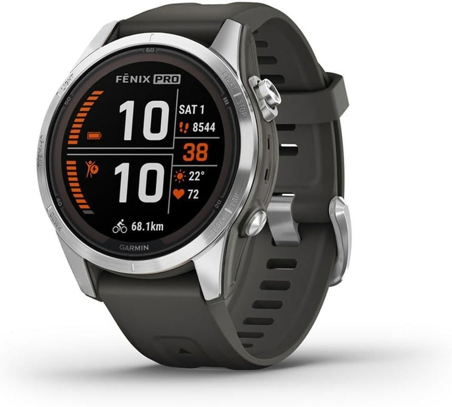 Garmin fēnix 7S PRO GPS 42mm Smaller Smartwatch, Multisport, Advanced Health & Training Features, Touchscreen & Buttons, up to 11 days battery life, Graphite