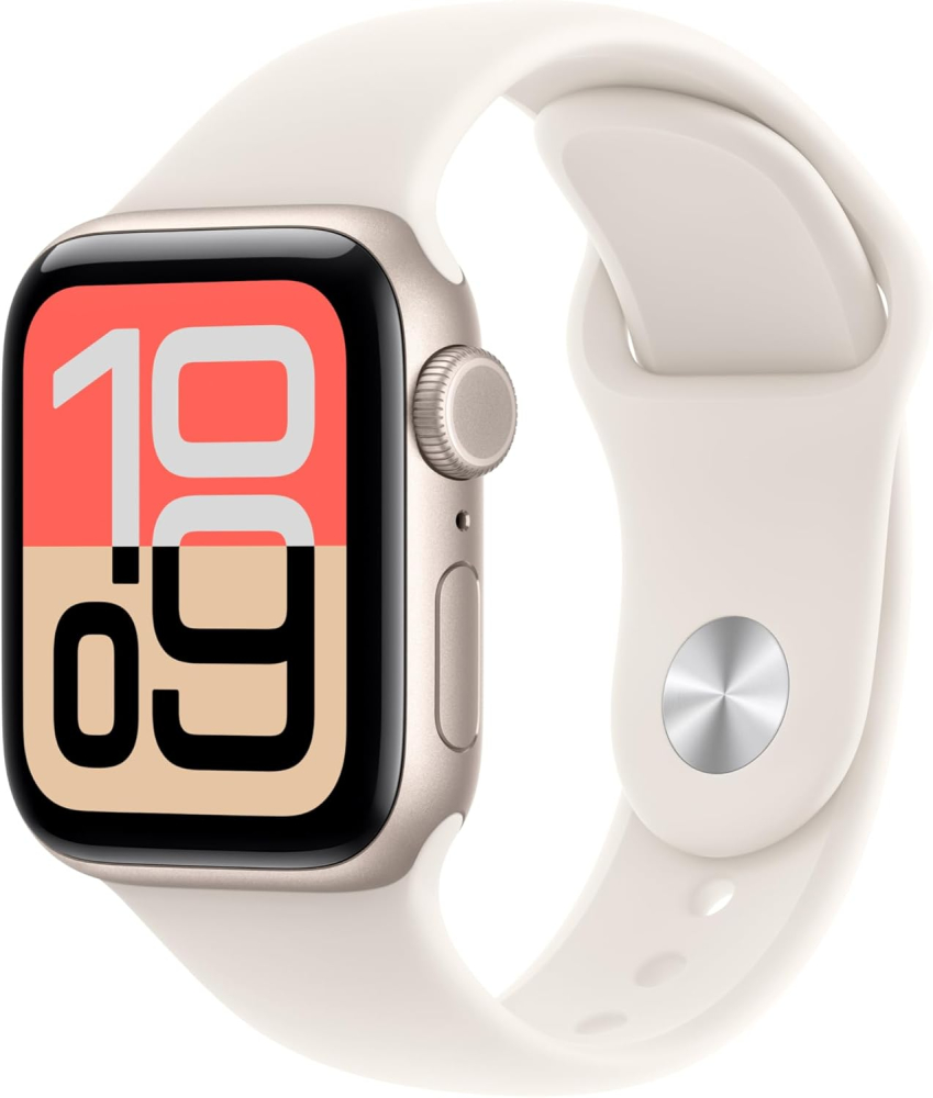 Apple Watch SE 3 GPS + Cellular 40mm Smartwatch with Starlight Aluminium Case with Starlight Sport Band S/M. Fitness and Sleep Trackers, Heart Rate Monitor, Always-On Display, Water Resistant