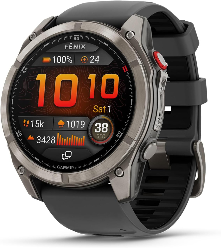 Garmin fēnix 8 Pro 51mm, LTE Premium Multisport GPS Smartwatch,AMOLED Touch Screen,built in inReach technology, Advanced Health & Training Features,LED flashlight, Up to 27 days battery life,Graphite