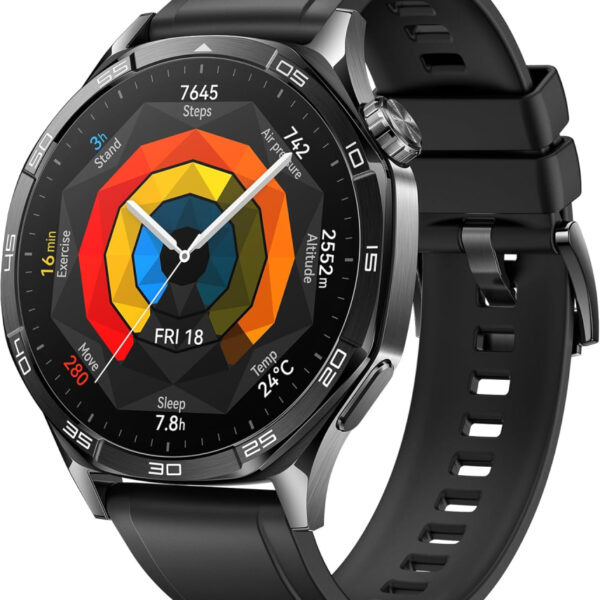 HUAWEI WATCH GT 5 46mm Smartwatch, Sharp-Edged Design, All-new Running and Cycling Sports, Health Tracking, up to 14 Days Battery Life, Compatible with iOS and Android, Black