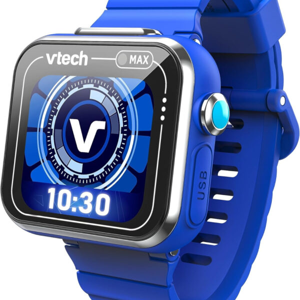 VTech KidiZoom Smart Watch Max, Watch For Kids With Games, Dual Camera For Photos & Selfies, 8 Games, Pedometer, Colour Screen, Funny Effects & More, For Infants aged 4, 5, 6, 7 + Years, Blue