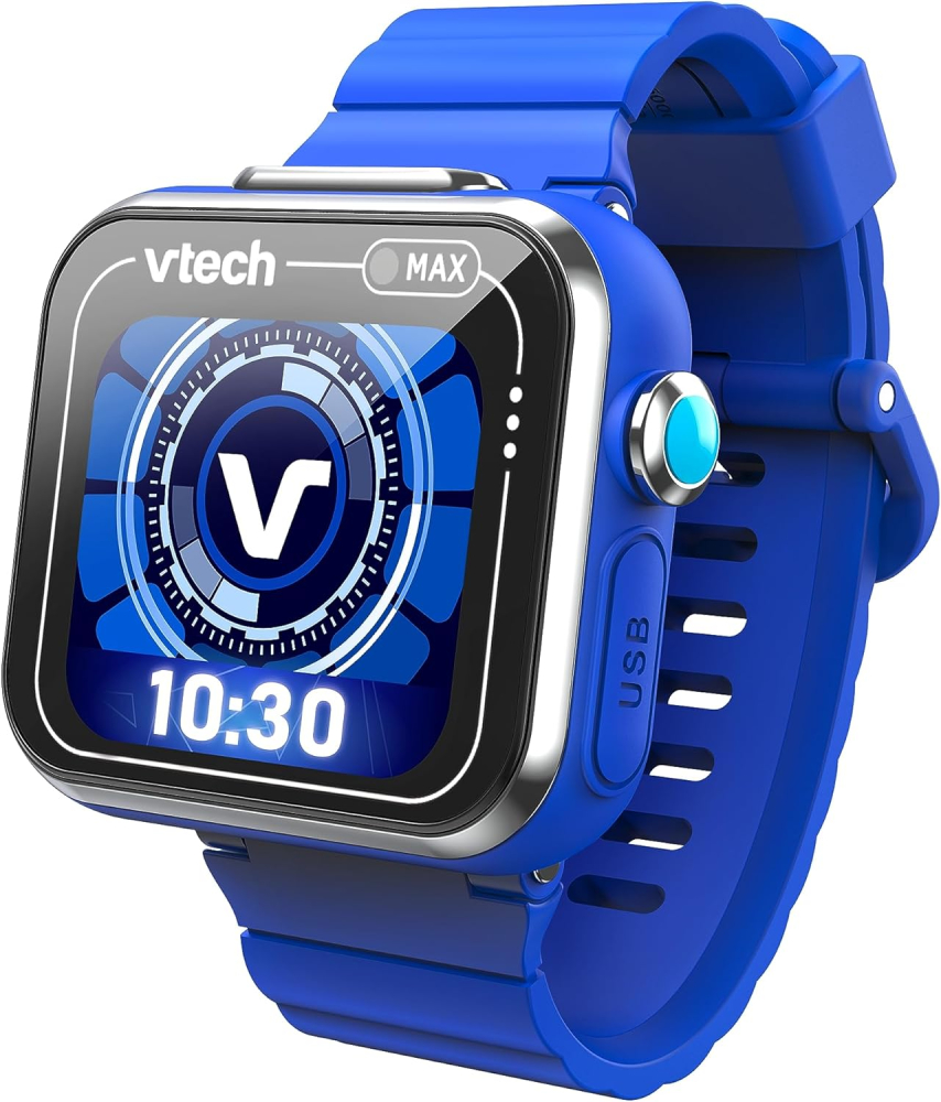 VTech KidiZoom Smart Watch Max, Watch For Kids With Games, Dual Camera For Photos & Selfies, 8 Games, Pedometer, Colour Screen, Funny Effects & More, For Infants aged 4, 5, 6, 7 + Years, Blue