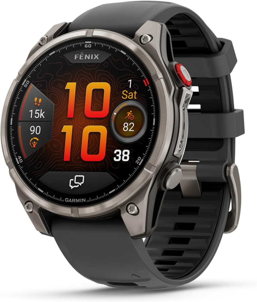 Garmin fēnix 8 Pro 47mm, LTE Premium Multisport GPS Smartwatch,AMOLED Touch Screen,built in inReach technology, Advanced Health & Training Features,LED flashlight, Up to 15 days battery life,Graphite