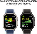 Apple Watch Ultra 3 GPS + Cellular 49mm Premium Running and Multisport Smartwatch with Rugged Natural Titanium Case with Blue/Bright Blue Trail Loop S/M. Advanced Health and Fitness Tracking - Image 4
