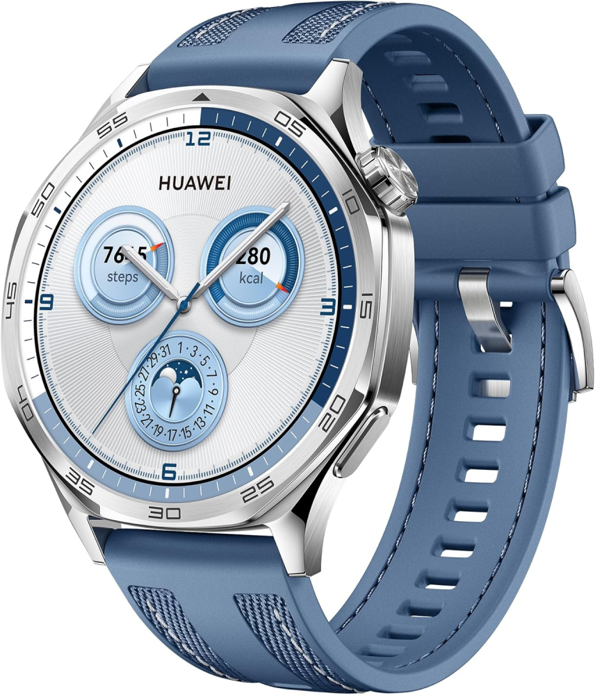 HUAWEI WATCH GT 5 46mm Smartwatch, Sharp-Edged Design, All-new Running and Cycling Sports, Health Tracking, up to 14 Days Battery Life, Compatible with iOS and Android, Blue