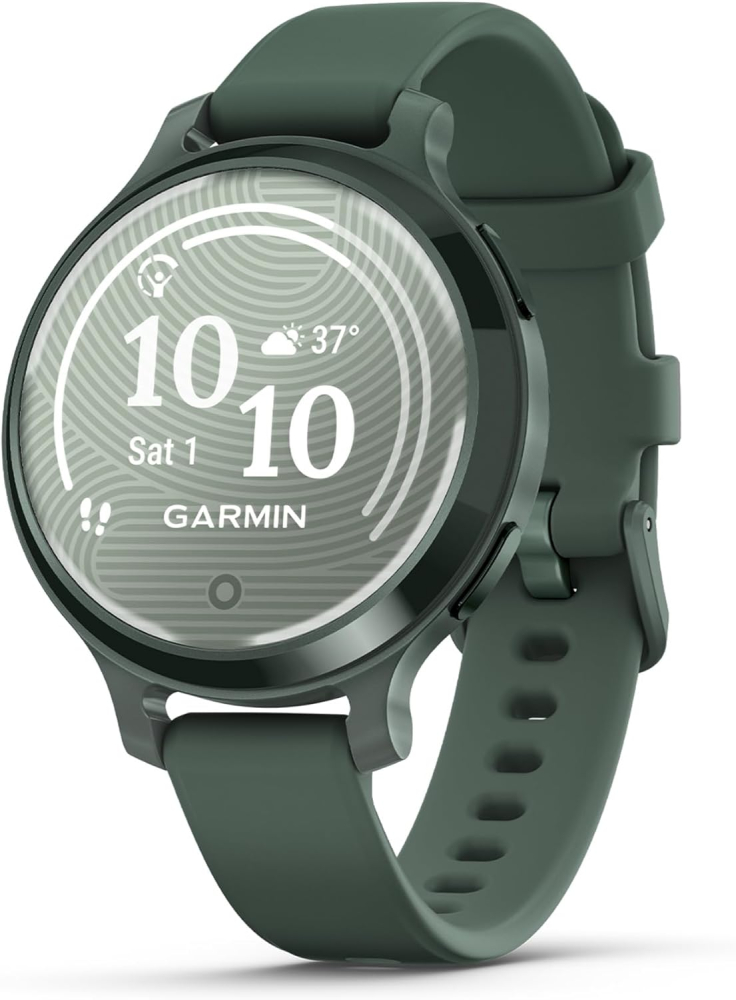 Garmin Lily 2 Active GPS 35mm Smartwatch, Stylish Smaller watch, Fitness Tracker with Hidden Display, Sports apps,Patterned Lens, Bright Touchscreen Display, up to 9 days battery life, Jasper Green