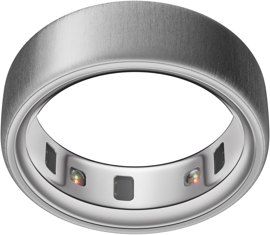 Oura Ring 4 - Brushed Silver - Size 6 - Smart Ring | Size First with Oura Ring 4 Sizing Kit | Sleep Tracking Wearable - Heart Rate - Fitness Tracker - Up to 8 Days Battery Life