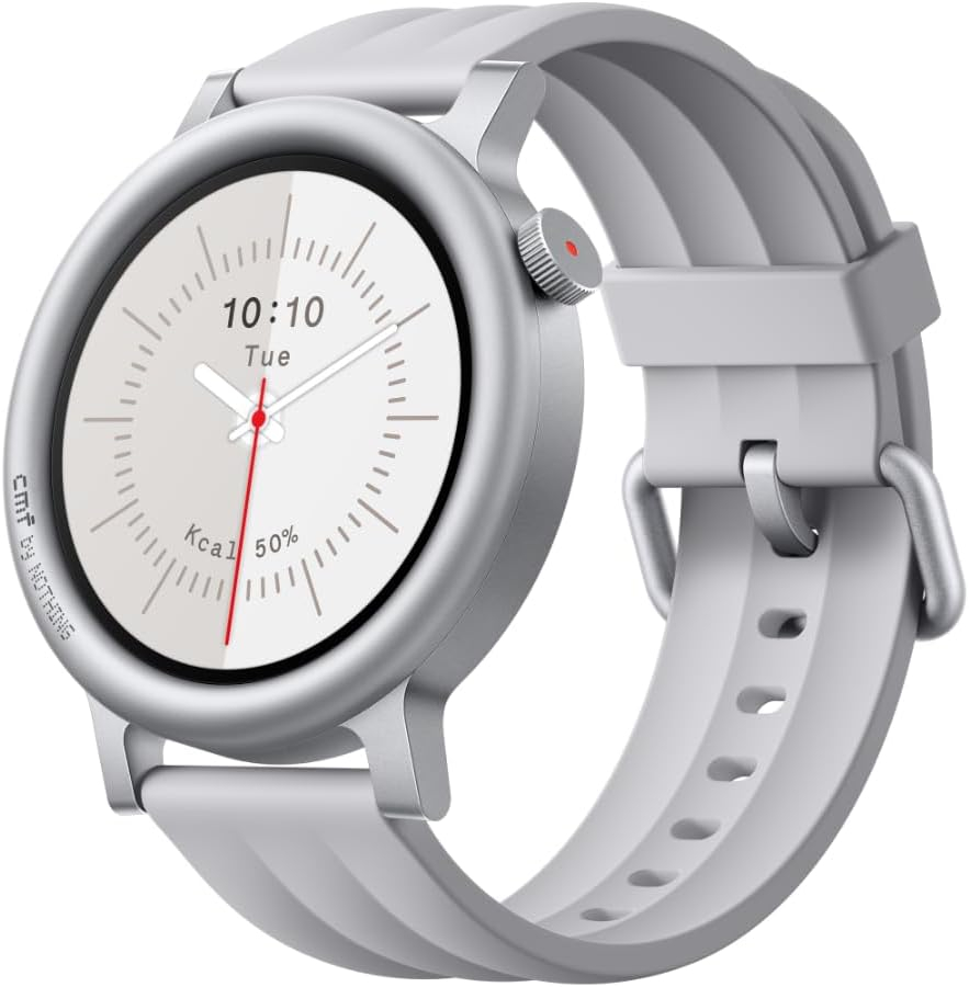 CMF by Nothing Watch 3 Pro Smartwatch with 1.43’ AMOLED Display, 13 days Battery Life, Dual-band GPS, Bluetooth Calls with AI Noise Reduction, Advanced Heart Rate and Sleep Monitoring- Light Grey