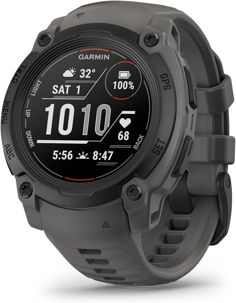 Garmin Instinct E [Renewed], 40 mm Rugged GPS Smartwatch with essential smart features, Built in Sports Apps, Supertough Design Features, Black Bezel with Charcoal Band (Renewed)