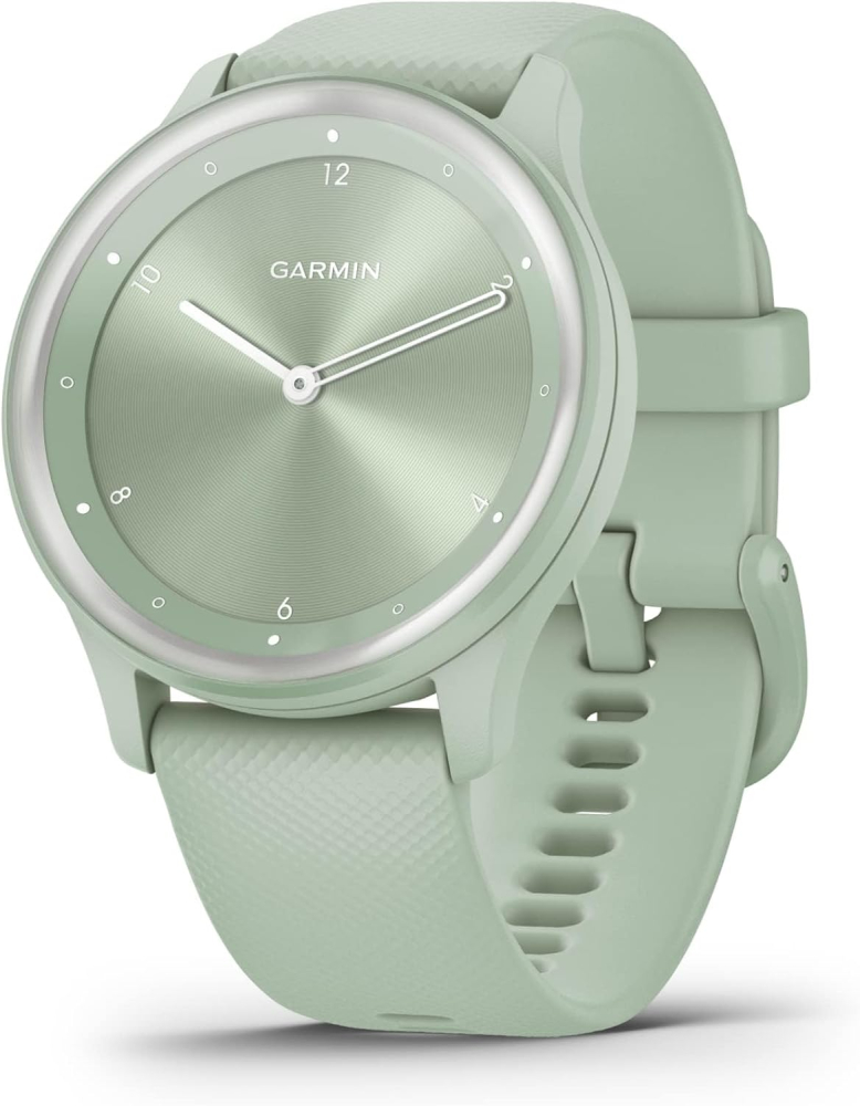 Garmin vívomove Sport, 40mm Hybrid Smartwatch with Health and Fitness functions, Hidden Touchscreen Display and up to 5 days battery life, Cool Mint