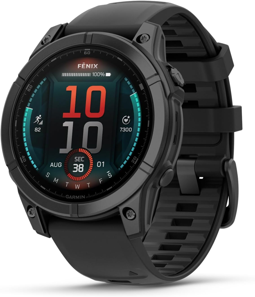 Garmin fēnix E GPS 47mm Multisport Smartwatch, Extensive Health and Training Features, Adventure Watch with up to 16 days battery life, Slate Grey and Black