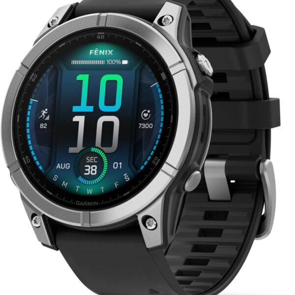 Garmin fēnix E GPS 47mm Multisport Smartwatch, Extensive Health and Training Features, Adventure Watch with up to 16 days battery life, Stainless Steel and Black