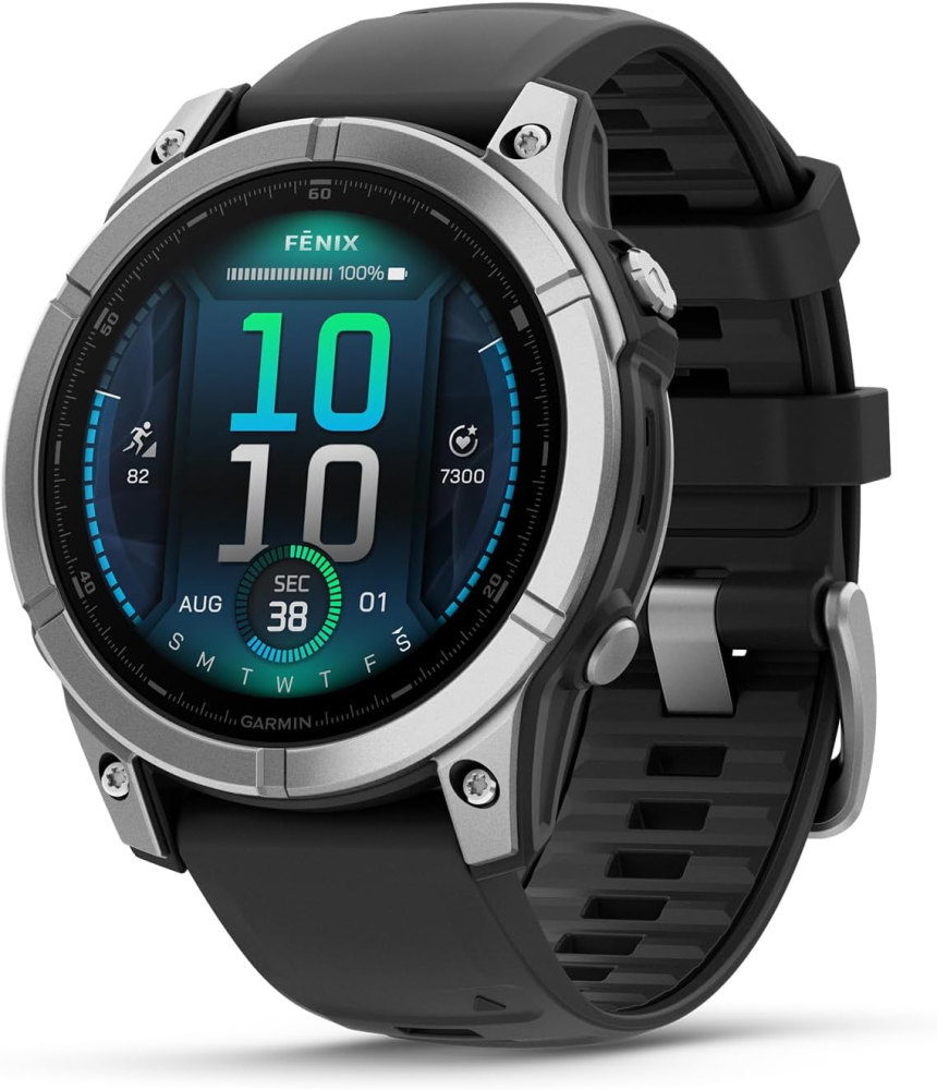 Garmin fēnix E GPS 47mm Multisport Smartwatch, Extensive Health and Training Features, Adventure Watch with up to 16 days battery life, Stainless Steel and Black