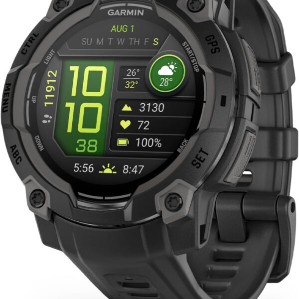 Garmin Instinct 3 [Renewed], 45mm AMOLED Rugged GPS Smartwatch,Built in Sports Apps and Health Monitoring, LED Flashlight, Shock Resistant, 10 ATM, Up to 18 days Battery Life, Black (Renewed)