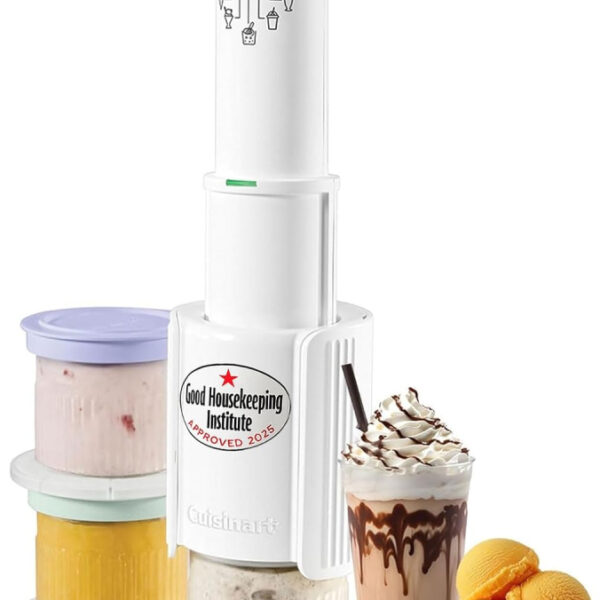 Cuisinart Freeze Wand® Ice Cream Maker | Includes 3 x 240ml dessert pots | 5 presets: Ice Cream, Sorbet, Milkshake, Slushie, Mixins | high-protein, dairy-free, vegan, low calorie