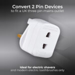 Masterplug Shavingadaptor_01 Electric Shaver Adaptor, 50 x 48 x 46 mm, White - Image 6