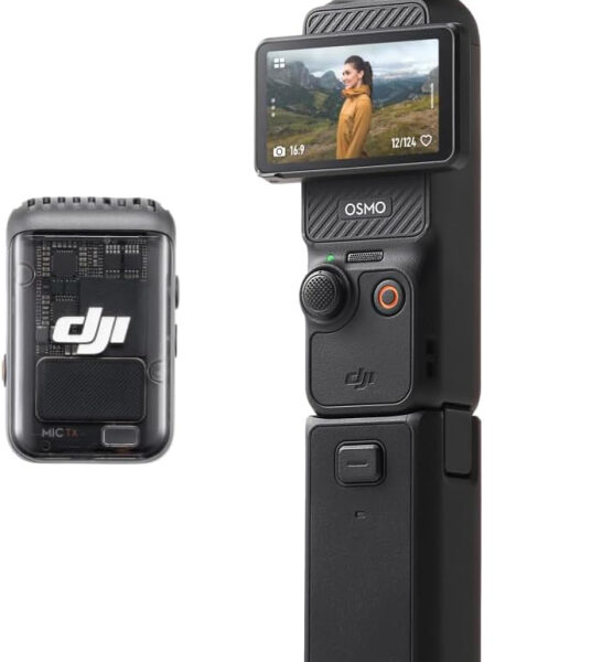 DJI Osmo Pocket 3 Creator Combo, Vlogging Camera with 1'' CMOS & 4K/120fps Video, 3-Axis Stabilization, Face/Object Tracking, Fast Focusing, Mic Included for Clear Sound, Small Camera for Photography