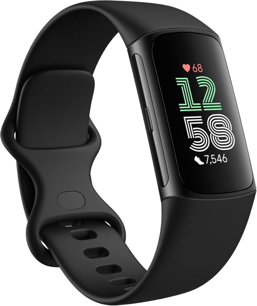 Fitbit Charge 6 Activity Tracker with 6 Months Premium Membership Included, 7 Days Battery Life and Google Wallet and Google Maps, Obsidian/Black Aluminum