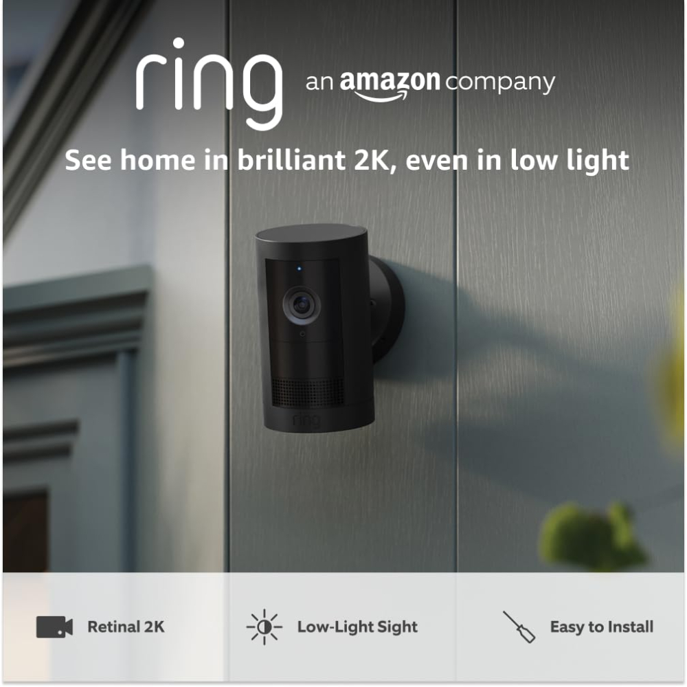 Ring Outdoor Camera Plus (newest gen) Battery | Wide-Angle 2K Video with Ring Vision I DIY Wireless Outdoor Security Camera | alternative to CCTV system I 30-day free trial of Ring Subscription Plan