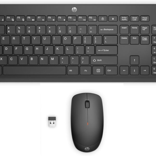 HP 230 Wireless Keyboard and Mouse Combo Set, 2.4 GHz Wireless USB-A Nano Receiver, Up to 1600 dpi, Up to 16 Months Battery Life - Black