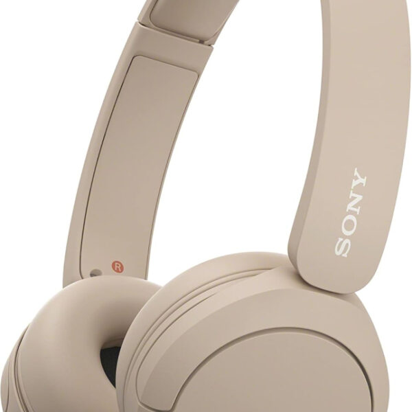 Sony WH-CH520 Wireless Bluetooth On-Ear Headphones, Lightweight Design, Up to 50hr Battery Life, Quick Charge, EQ, Clear Call Quality, iOS & Android - Beige