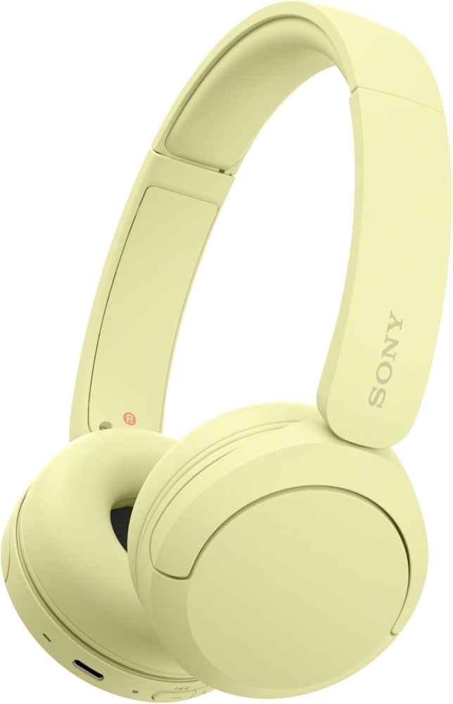 Sony WH-CH520 Wireless Bluetooth On-Ear Headphones, Sound, Lightweight Design, Up to 50hr Battery Life, Quick Charge, EQ, Clear Call Quality, iOS & Android - Yellow
