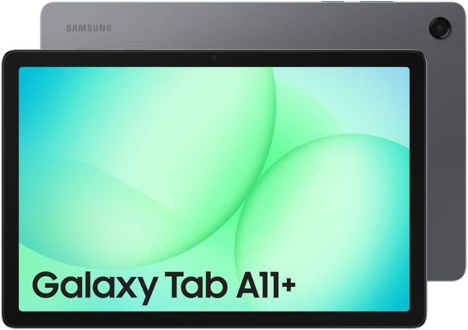 Samsung Galaxy Tab A11+, Android Tablet, AI Features, Sleek and Modern Design, 11 Inch 90Hz Display, 128GB Storage, 6GB Memory, With Dolby Quad Speakers, Grey, 3 Year Extended Warranty (UK Version)