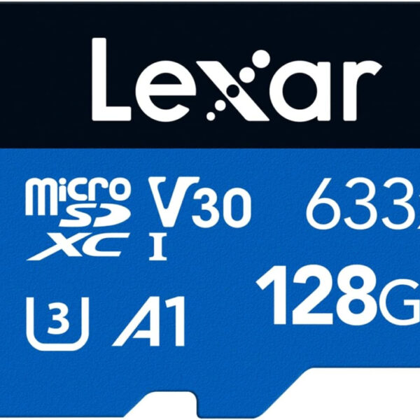 Lexar 128GB Micro SD Card, microSDXC UHS-I Card + SD Adapter, microSD Memory Card up to 100MB/s Read, A1, Class 10, U3, V30, TF Card for Smartphones/Tablets/IP Cameras