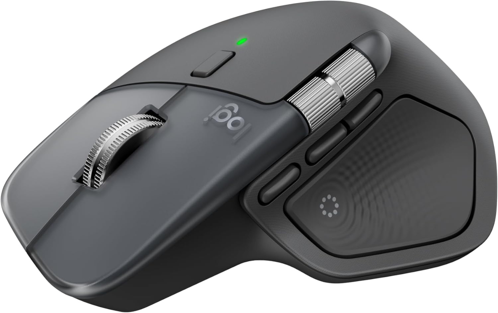 Logitech MX Master 4, Ergonomic Wireless Mouse with Advanced Performance Haptic Feedback, Ultra-Fast Scrolling, USB-C Charging, Bluetooth, Windows, MacOS - Graphite