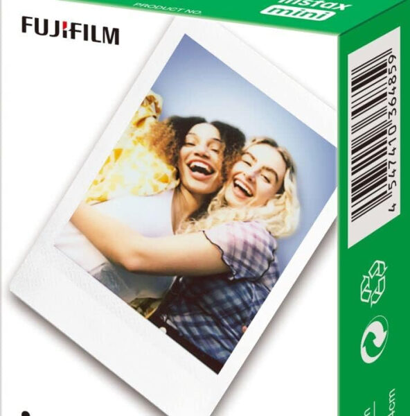 instax mini instant film, white border, 10 shot pack, suitable for all instax mini cameras and printers