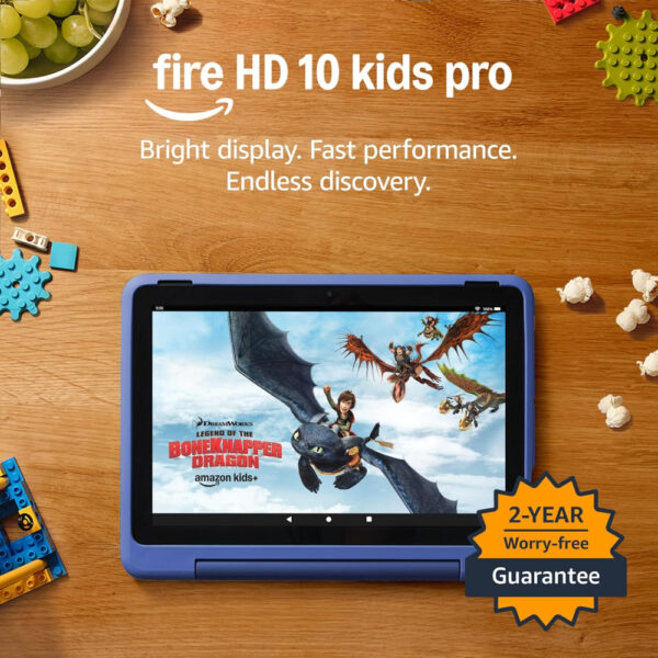 Amazon FireHD 10 Kids Pro tablet (newest gen)| ages 6–12, long battery life, includes ads-free books, games, apps and videos that children love, 10.1" brilliant screen, parental controls, 32GB