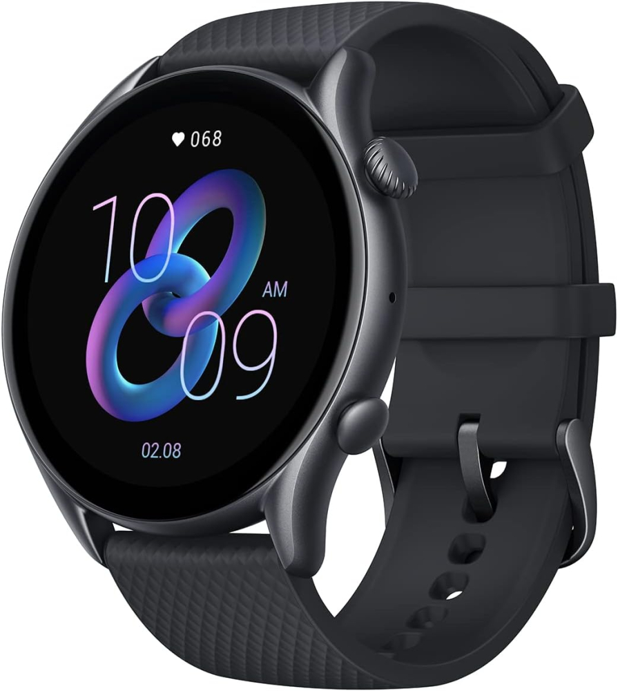 Amazfit GTR 3 Pro Smart Watch with 1.45” AMOLED Display, Sports Watch with 150+ Sports Modes, GPS, Heart Rate, Sleep, Stress, SpO2 Monitoring, Bluetooth Calls, Music Control, Alexa Built-in, Black