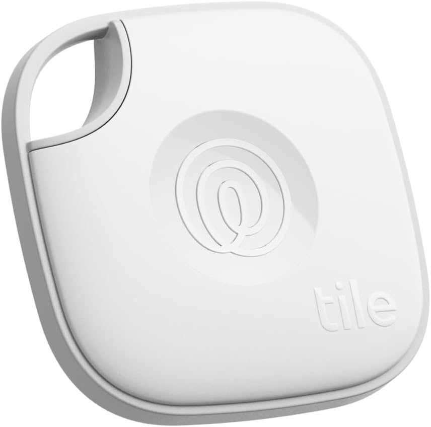 Tile by Life360 Mate - Bluetooth Tracker, Keys Finder and Item Locator for Keys, Bags and More. Phone Finder, Both iOS and Android Compatible, Pack of 1 (White)