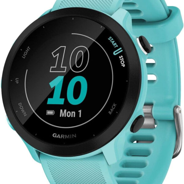Garmin Forerunner 55 GPS 42mm Running Smartwatch, Easy to use, Lightweight, Training Guidance, Safety & Tracking Features, Aqua