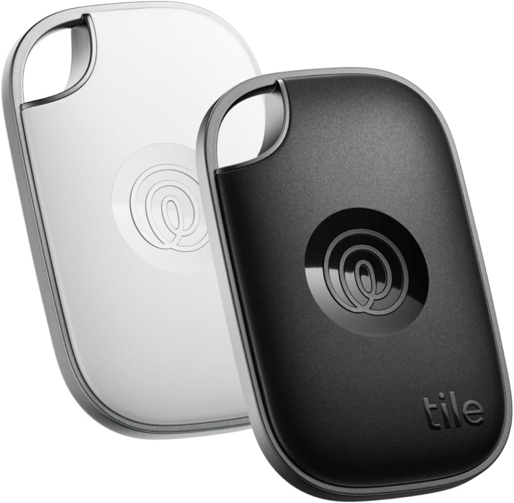 Tile by Life360 Pro - Powerful Bluetooth Tracker, Key Finder and Item Locator for Keys Bags, and More, Both iOS and Android Compatible, Phone Finder. Pack of 2 (Black/White)