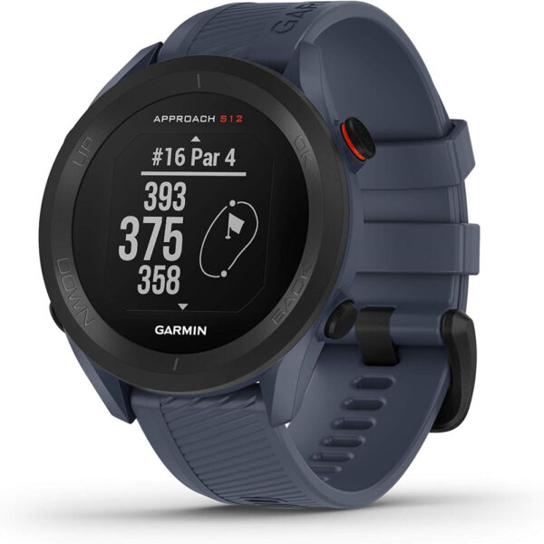 Garmin Approach S12 GPS 44mm Golf watch, essential on course features, pre loaded with 43,000 courses, up to 30 hours in GPS mode, Granite Blue