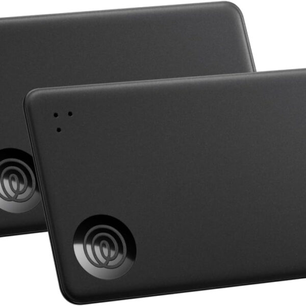 Tile by Life360 Slim - Wallet Finder, Bluetooth Tracker and Item Locator for Luggage Tags, Passports and More, Both iOS and Android Compatible, Phone Finder, Pack of 2 (Black)