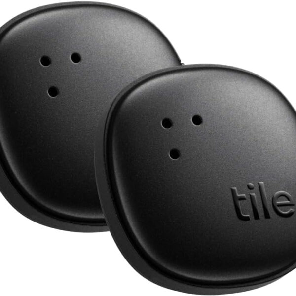 Tile by Life360 Sticker - Small Bluetooth Tracker, Remote Finder and Item Locator for Bikes, Glasses and More, Both iOS and Android Compatible, Phone Finder, Pack of 2 (Black)