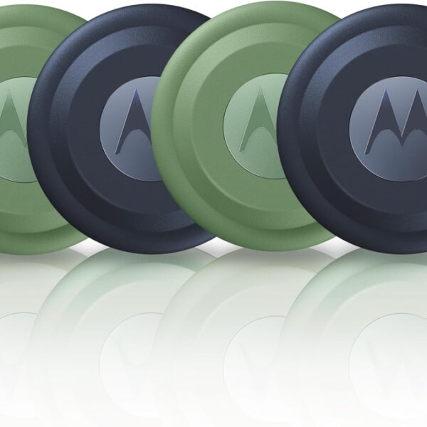 Motorola Smart Tag x4-Pack (x2 Jade Green + x2 Midnight Blue), Up to 1 Year Battery Life, Water Resistant Up to 1 m Depth, Ultra Wide Band Range Up to 35 m