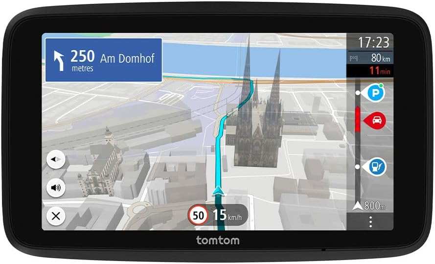 TomTom car sat nav GO Navigator 2nd gen (Large 6" screen, real-time traffic information, 12-month Speed Camera Alerts trial, Europe maps, Wi-Fi updates, Premium Services, magnetic mount)