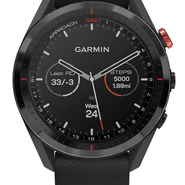 Garmin 010-02200-00 Approach S62, Premium Golf GPS Watch, Built-in Virtual Caddie, Mapping and Full Color Screen, Black