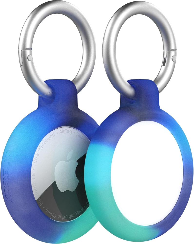 OtterBox AirTags Holder for AirTag, Shockproof, Drop Proof, Ultra-Slim, Rugged, Protective Thin Case for Apple AirTags, Includes Two Carabiners, Northern Lights