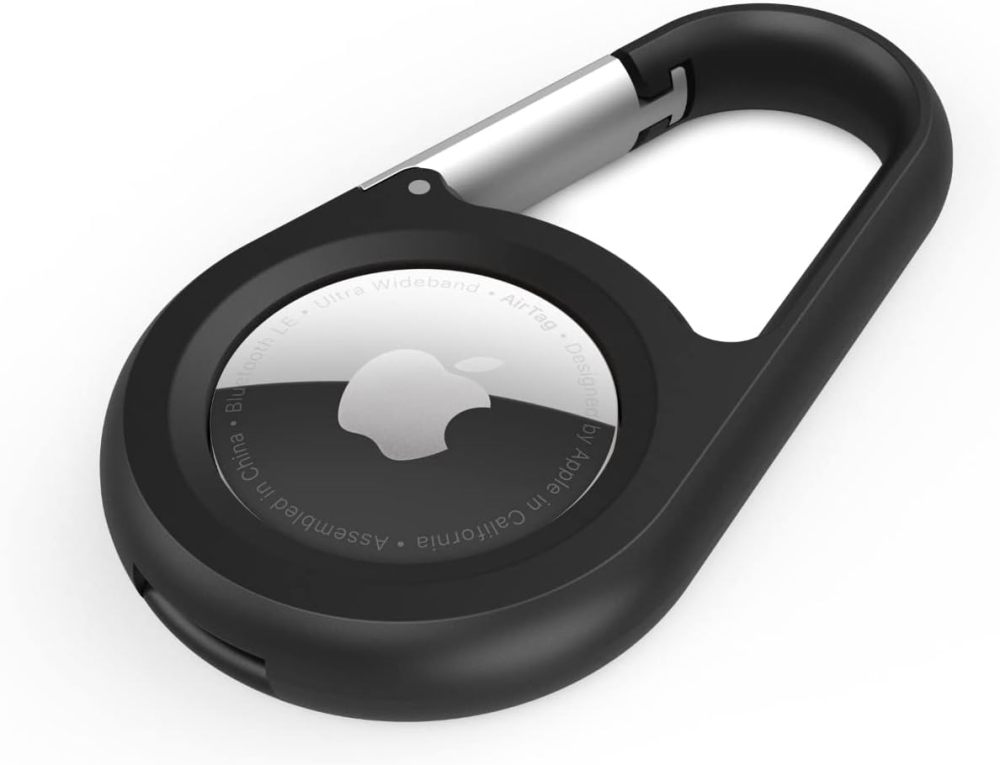 Belkin AirTag Case with Carabiner, Secure Holder Protective Cover for Air Tag with Scratch Resistance Accessory - (Black)