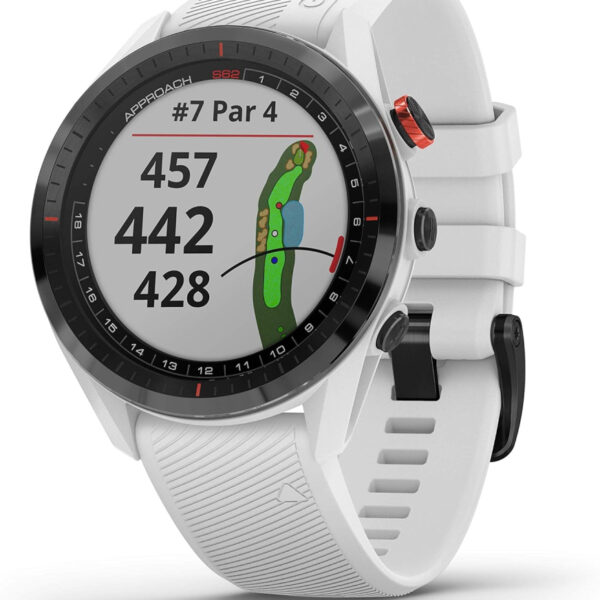 Garmin Approach S62, Premium Golf GPS Watch, Built-in Virtual Caddie, Mapping and Full Color Screen, White