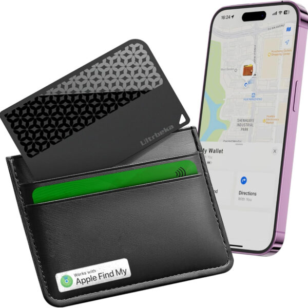 Ultra-Thin Wallet Tracker Card [Apple MFi Certified] Air Tag Card-Style Works with Apple Find My Tracking your Passport/Luggage/Purse， Preventing Loss of Items